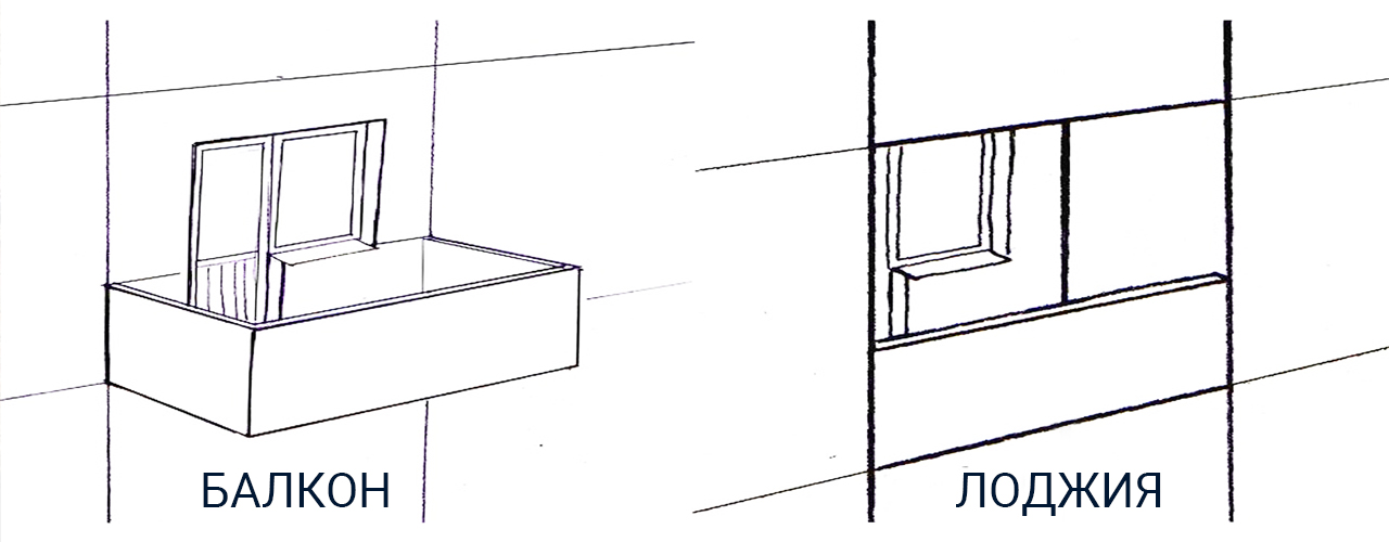 Схема балкона и лоджии